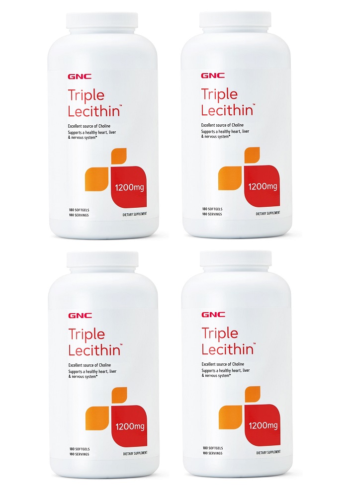 GNC Triple Lecithin 1200 mg 三效大豆卵磷脂软胶囊180颗(一組4瓶)
